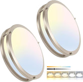 2 Pack 13 Inch Brushed Nickel LED Ceiling Lights 3600LM 5CCT Dimmable Fixtures