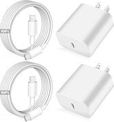 2 Pack 20W USB C Fast Charger with 10FT Lightning Cable for iPhone & iPad
