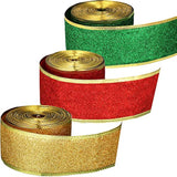 3 Rolls Christmas Ribbon 2 Inch Shimmer Ribbons Glitter Gift Wrapping