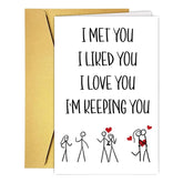 Funny Valentine'S Day Card For Him Her, Romantic Happy Valentines Day Card Gift For Husband Wife Boyfriend Girlfriend, Cute Anniversary Card Birthday Card For Couple Women Men, Humor I Love You Card