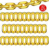 Jumbo Gold Foil Chain Balloons 16 Inch 80s 90s Party Decorations Giant Balloon Link