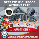 10 Ft Santa Sleigh With Reindeer Christmas Inflatables Outdoor Decorations, Christmas Blow Up Yard Decorations For Garde