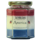 America - Patriotic Red, White & Blue Blended Soy Candle By - Great For Veterans Day, Memorial Day And Independance Day Decorations