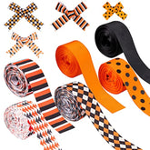 6 Roll Halloween Grosgrain Ribbon Geometric Dot Gift Wrapping Ribbon 3