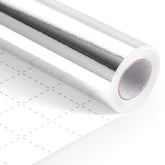 Silver Wrapping Paper, 17Inch X 33Ft Solid Color Metallic Lustre Paper, Silver Gift Wrapping Paper With Grid Cutting Lines Perfect For Birthday, Wedding, Valentine'S Day, Christmas, Baby Shower