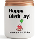 Funny Birthday Gifts For Girlfriend, Wife, Her, Fiancee- Unique Couple Happy Birthday Gift Ideas- Gag Women Bday Party Candle Presents From Boyfriend Husband Fiance Him- Lavender