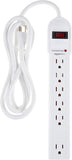 6 Outlet Surge Protector Power Strip 790 Joules 6FT Extension Cord with Circuit Breaker White