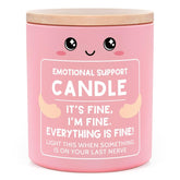Emotional Support Candle 10Oz, Get Well Cheer Up Self Care Gifts For Women Friends Coworkers, Funny Valentines Day Gifts, I'M Fine Everything Is Fine Encouragement Scented Candles