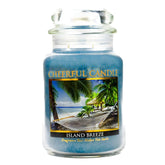 A Cheerful Giver - Island Breeze Scented Glass Jar Candle (24 oz) with Lid & True to Life Fragrance Made in USA