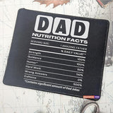 Dad Nutrition Facts Mousepad Gifts From Daughter Dad Mouse Mat Gifts For Dad Fathers Day Mousemat Gifts From Daughter, Son, Kids Mouse Pad 9.5 Inches