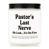 Craftique Funny Pastor Appreciation Gifts, Pastor Gifts for Men Women- Handmade Scented Candle- Birthday Retirement Ordination Christmas Gift for Pastors, Gift for Pastors Appreciation Day, 7oz