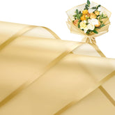 20 Sheets Gold Flower Wrapping Paper, Waterproof Translucent Korean Floral Paper For Flower Bouquet Wraps Gift Packaging Florist Supplies (22.8 X 22.8 Inch)