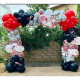 125Pc Halloween Balloon Arch Kit – Red Black with Marble & Bloody Hand Prints