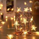 Star Plug In String Lights, 10Ft 20 Led Star Fairy String Lights Warm White For Birthday Christmas Party Home Decoration