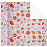 Orange Floral Wrapping Paper Jumbo Roll 17 In X 60 Ft, All Accasion Flower Gift Wrap For Wedding Birthday Bridal Shower