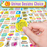 800Pcs Inspirational Quote Stickers For Envelope Seal, Thank You Card Christmas Card, Gift Box, 40Sheets Motivational Stickers For Encouraging Kids, Teens, Friends, Teachers, Affirmation Sticker