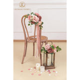 Artificial Flowers Combo Mix Silk Flowers Pink Roses W/Stem For Diy Wedding Bridal Bouquets Baby Shower Floral Arrangement Table Centerpieces Home Decorations (Rougepink)
