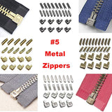 20 Sets #5 Small Metal Zipper Latch Slider Retainer Insertion Pin Zipp