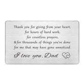 I Love You Dad Christmas Gifts, Thank You Gift For Dads Birthday Card, Birthday Gifts For Dad Christmas Card, Fathers Day Gift For Dads, Engraved Wallet Cards