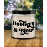 Hookers And Blow Candle For Friend Cocaine Pun Sarcastic Adult Humor Birthday Christmas Ideas 9 Oz. Vanilla Scented Soy Wax