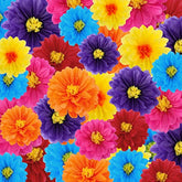 18 Pcs Mexican Paper Flowers Colorful Fiesta Tissue Paper Flowers Pom Poms Mexican Carnival For Floral Party Backdrop Wedding Birthday Party Craft, 6" 8" 10"