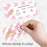 Big Dot of Happiness Little Princess Crown - Pink and Gold Princess Baby Shower or Birthday Party Game Scratch Off Cards - 22 Count