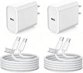 2 Pack 20W USB C Fast Charger with 6FT USB C Cable MFi Certified for iPhone 17 16 15 Pro Max iPad Pro Air