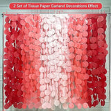 192 Ft Red Party Decorations Ombre Red Polka Dot Backdrop Streamer Tissue Paper Circle Dots Hanging Garland For Birthday Graduation Engagement Wedding Anniversary Valentines Holiday Hen Party Supplies