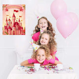 Princess Party Game: Pin The Flag On The Castle Birthday Pin Game Set With Pink Castle Poster, 24 Flag Stickers, And 2 Blindfolds For Princess Birthday Tea Party Supplies