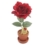 – 12Th Anniversary Silk Rose Gift – Red – 7" Artificial Flower In Terra Cotta Pot – 1 Count – Handmade Desk Decoration For Him Or Her