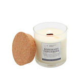 Peripeti Home Rosemary + Tangerine Scented Candle - Wooden Wick, 8.5Oz Natural Soy Wax For Energizing Aromatherapy - Long-Lasting Citrus & Herbal Fragrance For Home Or Spa