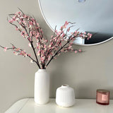 Plum Blossom Branches, Faux Flowers Greenery Stems Branches Stems For Vase, 39" Long Stem Artificial Flowers Leaves Bouquet Decorations For Wedding, Living Room, Home, Hotel 4Pcs