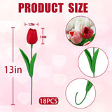36 Pcs Real Touch Tulips Artificial Flowers, Fake Tulips White Pink Red Faux Tulips Flowers For Table Centerpiece Vase Home Wedding Kitchen Bouquet Decorations