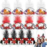 12 Pcs Casino Hat Headbands Casino Night Accessories Tiaras Poker Feather Headpiece 3 Styles Colorful Paper Red Fascinator Hats For Women Playing Card Decoration For Party Supplies
