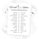 Bridal Shower Games-Would She Rather,Wedding Shower Games,50 Cards,Thick Paper,Minimalist