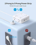 2 Prong Power Strip 8 Outlets 4 USB Ports 5FT Cord 1440J Surge Protector
