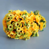 Wedding Bouquets For Bride Bridesmaid Bouquet Artificial Sunflower Water Drops Waterfall Flowers Bride Bouquets For Wedding Thanksgiving Home Decor Gifts, 10 Inch