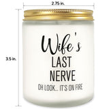 Valentines Day Gifts For Her - Wife'S Last Nerve Candle - Wedding Or Christmas Birthday Gifts For Women Wife Friends From Husband - Valentine Candles Gift Ideas For Anniversary/Mother'S Day
