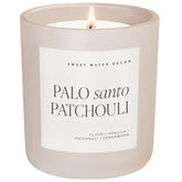 Palo Santo Patchouli Candle - Soy Clove, Vanilla, Patchouli, Cedarwood Scented Spa Candle For Home - 15Oz Tan Matte Jar, 70+ Hour Burn Time, Made In The Usa