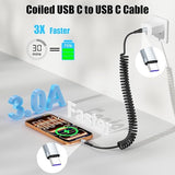 2 Pack Coiled USB C to USB C Fast Charging Cable 3FT 60W Type C Charger for iPhone 17 16 15 Samsung Galaxy