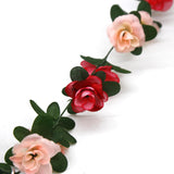 12 Pcs 98.4 Ft Artificial Flower Garland Pink Rose Garland For Wedding Room Decor?12,Pink?