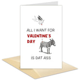 Raunchy Valentine'S Card For Boyfriend Girlfriend, Funny Donkey Inspired V-Day Card For Him Her, Jokey Dat Ass Valentine'S Day Gift