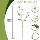 White Artificial Daisy Flowers 6Pcs 29.52” Long Stem Faux Daisies 36 Heads Fake Wild Flowers For Tall Vase Living Room Bedroom Bridal Bouquets Table Centerpieces(White)