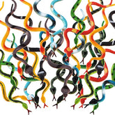 12 Pcs Small Plastic Snakes Realistic Rubber Fake Snake 4 Inch Assorted Colorful Toys For Garden Prank Prop Scare Birds Halloween Party Favors