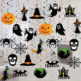 36PCS Halloween Hanging Swirls Ceiling Streamers Ghost Pumpkin Witches Party Decor