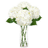 4 Pcs Real Touch White Hydrangea Artificial Flowers 20.5", Latex Large Faux Hydrangeas Fake Flowers With Stems Leaves For Family Table Wedding Bouquets Party Centerpieces Home Decor In Vase