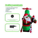 6.5Ft Inflatable Helicopter With Santa Outdoor Decoration, Christmas Blow Up Yard Decorations, Built-In Led Lights Infla
