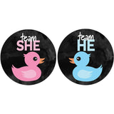 Waddle It Be Rubber Duck Gender Reveal Party Team He Or Team She Stickers - 40 Count, What The Duck Are We Having