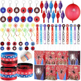 84Pcs Spider Party Favors Hero Theme Birthday Party Decorations Supplies For Kids,Gift Bag,Button Pins,Keychains Goodie Bag Stuffers,Classroom Rewards Gifts,Pinata Stuffers For Boys Movie Fans