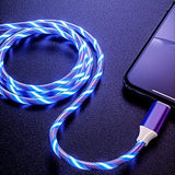 Micro Usb Charger Cable, 6.6Ft Led Light Up Glowing Charging Cable, Fast Charging Cord For Samsung Galaxy S7 S6 S5, Note 5, Kindle And Other Android Devices(Blue)